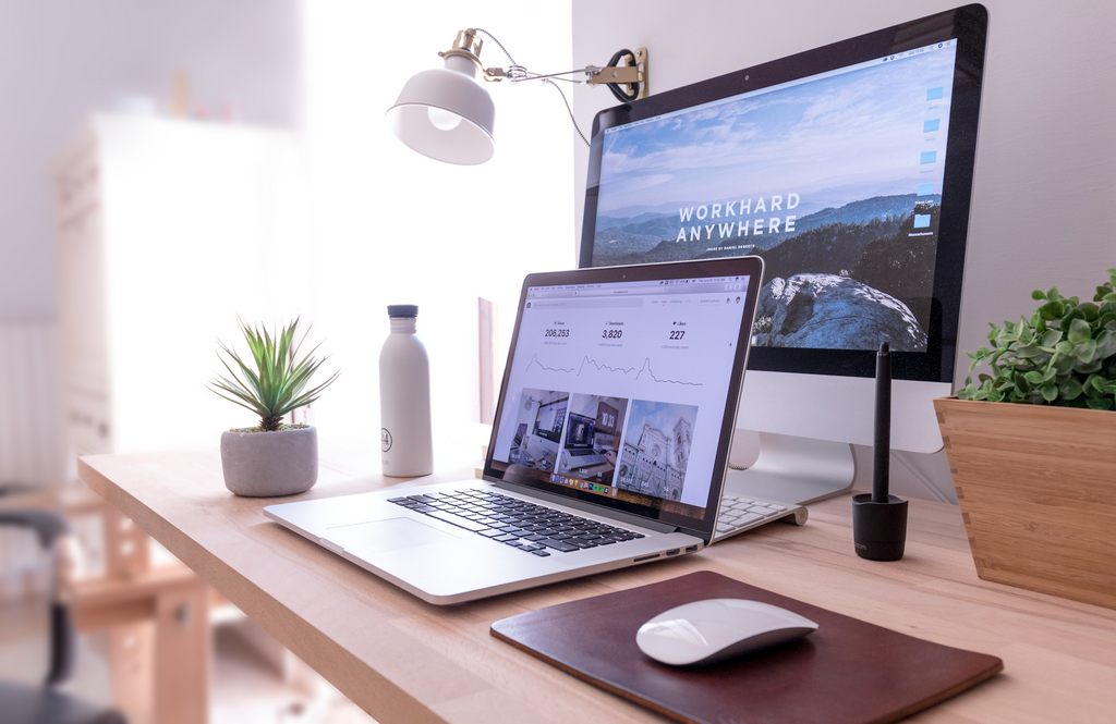 home office desk set up